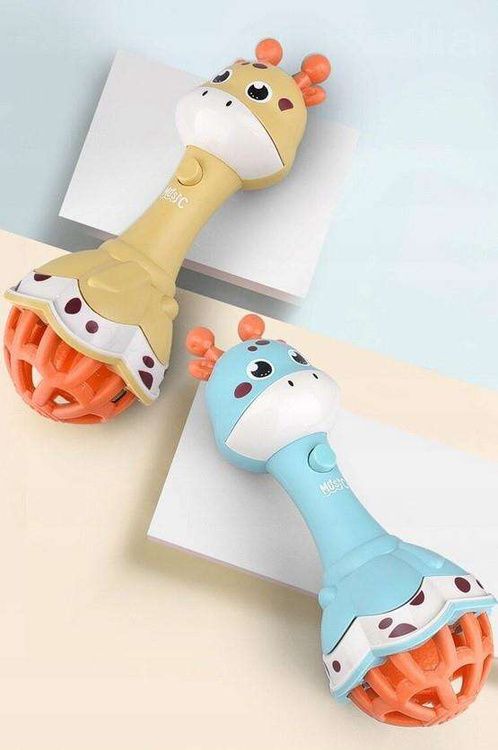 WOOPIE BABY Grzechotka Żyrafka Sensoryczna Gryzak z Muzyką Montessori 1 szt.