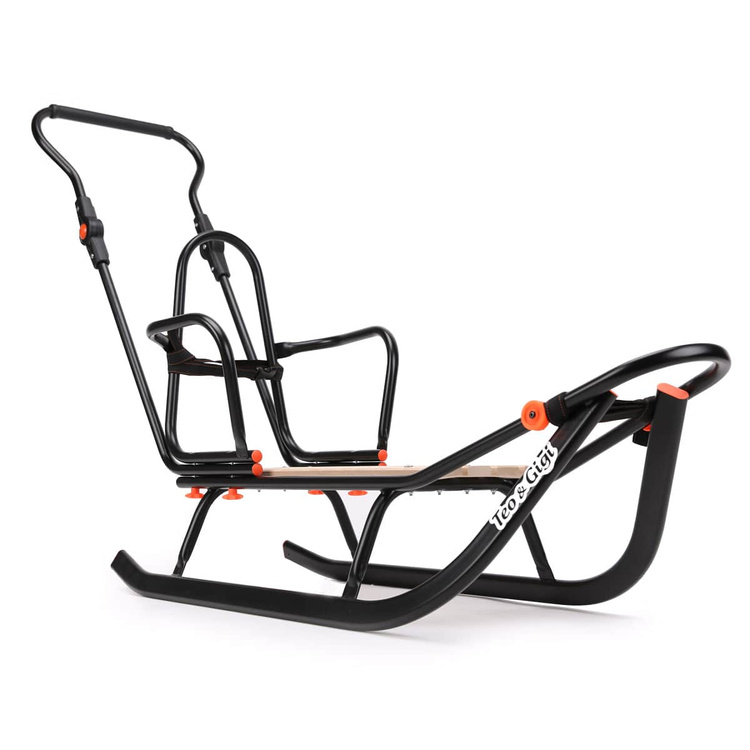 Sanki z pchaczem i oparciem teo&gigi ALL SEASONS z kółkami, podnóżkami i mufką #530