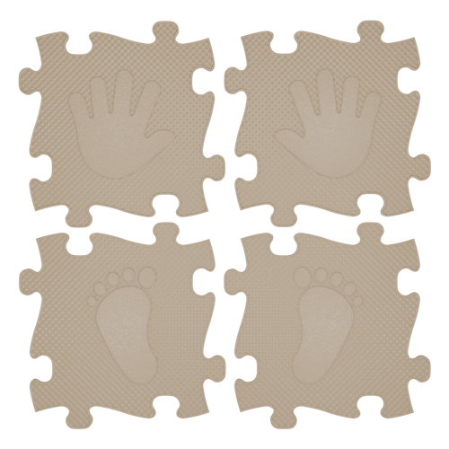 WOOPIE Mata Sensoryczna Ortopedyczna Puzzle Ręce i Nogi 16 el. - Kolor Beżowy