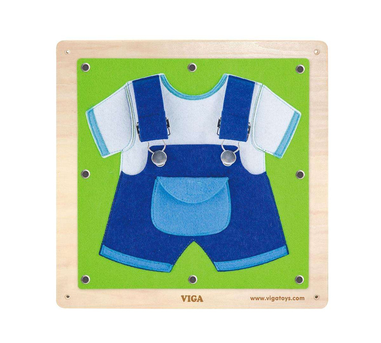 Viga Drewniane Tablice Sensoryczne Ubrania i zapięcia