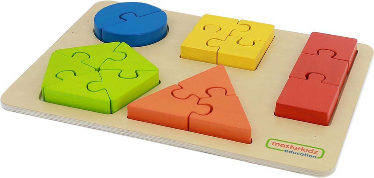 Drewniane Puzzle Dla Dzieci Nauka Kształtów Figury Geometryczne Masterkidz