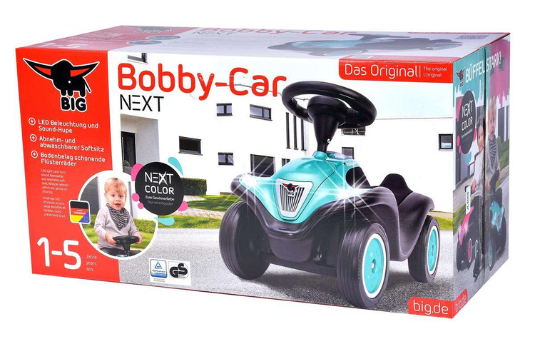 BIG Bobby Car Next Turkusowy Światła LED Klakson Jeździk