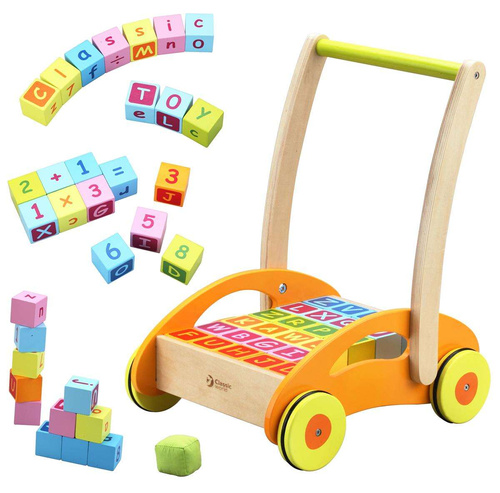 CLASSIC WORLD Chodzik Pchacz Dla Dzieci Z Klockami