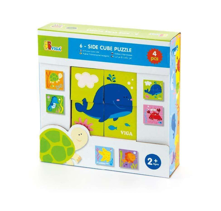 Drewniana układanka Morze Puzzle Viga Toys 4 klocki