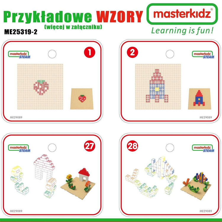 MASTERKIDZ Drewniany Stół Edukacyjny + AKCESORIA STEM WALL + 135 Klocków