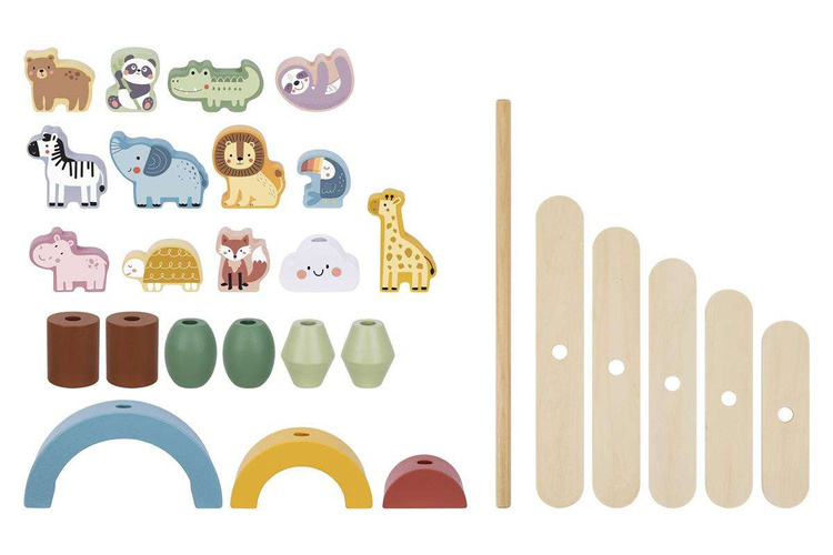 WOOPIE GREEN Drewniane Zwierzęta Układanka w Stosy FSC