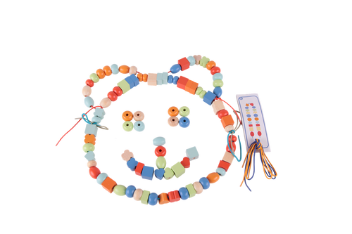 CLASSIC WORLD Drewniane Koraliki Do Nawlekania 96 elementów