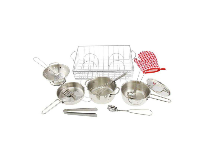 Zestaw Do Gotowania 13 Elementów Stal Nierdzewna Masterkidz