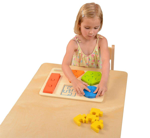Drewniane Puzzle Dla Dzieci Nauka Kształtów Figury Geometryczne Masterkidz