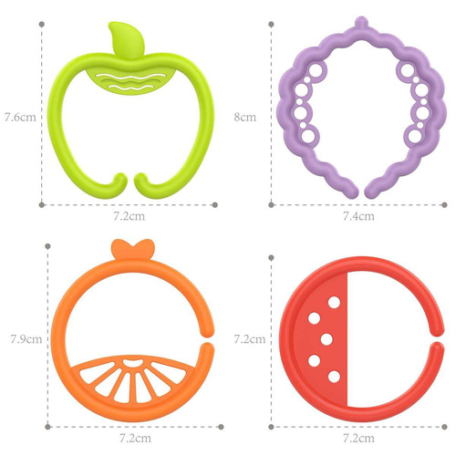 WOOPIE BABY Zabawka Sensoryczna Gryzaki dla Niemowląt Zawieszki Owoce Łańcuszek 4 el.