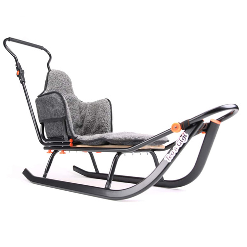 Sanki dziecięce teo&gigi ALL-SEASONS materacyk czarny len z szarą wełną100% #406