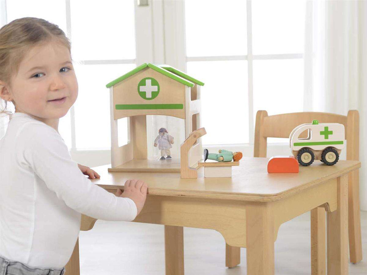 Mini Szpital Drewniany Zestaw Masterkidz Makieta