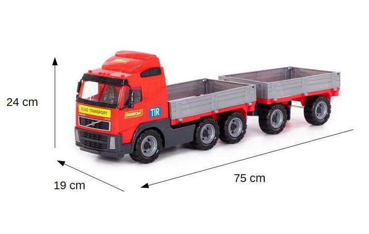 Zestaw Majsterkowicza "Super Mechanik" + Samochód z Burtami i Przyczepą "Volvo" Wader QT Polesie