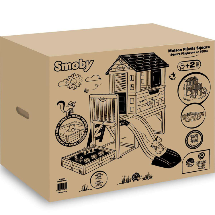 SMOBY Domek na Palach z Piaskownicą i Zjeżdżalnią