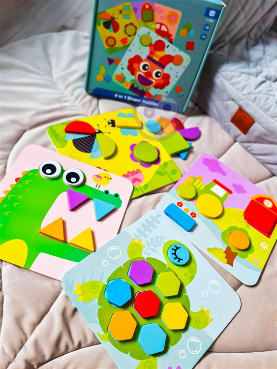 TOOKY TOY Puzzle 4 w 1 Układnaka Klocki