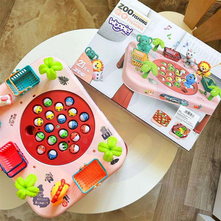 WOOPIE Gra Zręcznościowa Łowienie Ryb Interaktywny Stolik Różowy