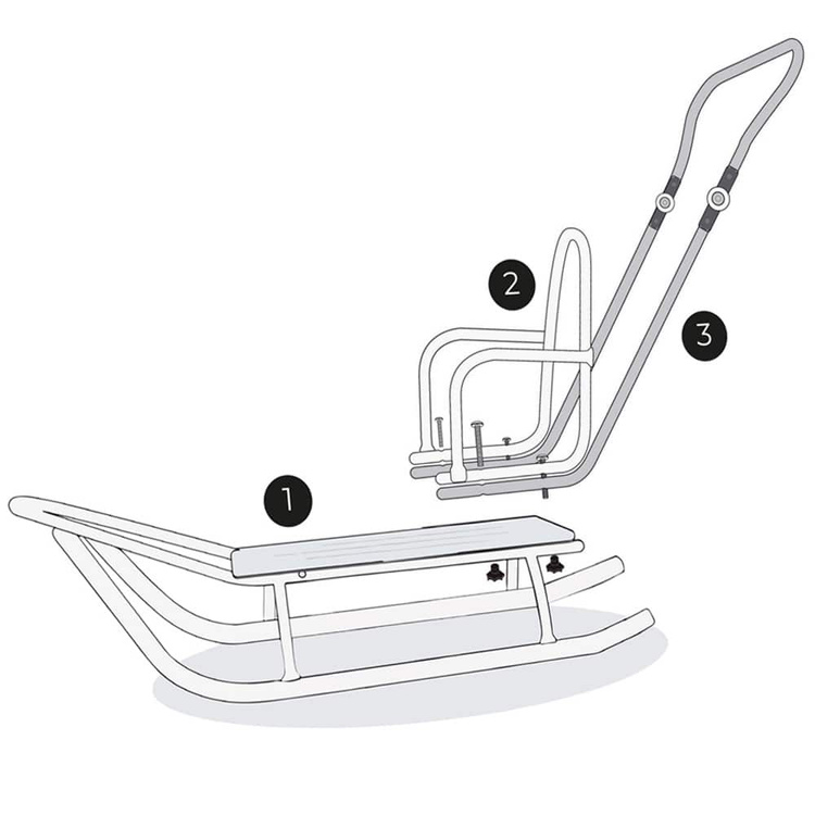 Sanki dziecięce teo&gigi SMART LINE z kółkami, podnóżkami i mufką #801