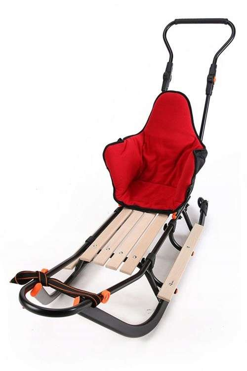 Sanki dziecięce teo&gigi SMART LINE z kółkami, podnóżkami i mufką #807