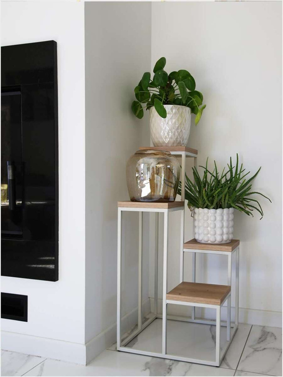 Kwietnik Loft metalowy Kaszmir Dąb Artisan CUBE Slim 4/70