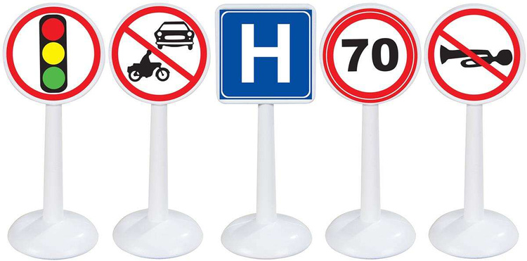 WOOPIE Zestaw Edukacyjny Mini Znaków Drogowych 16 el. + Samochodzik