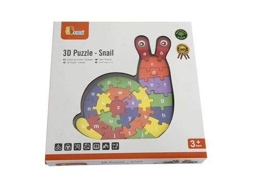 Drewniana układanka Puzzle Ślimak 3D Viga Toys