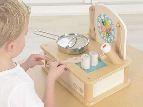 Drewniana Mini Kuchenka Dla Dzieci Masterkidz + Akcesoria
