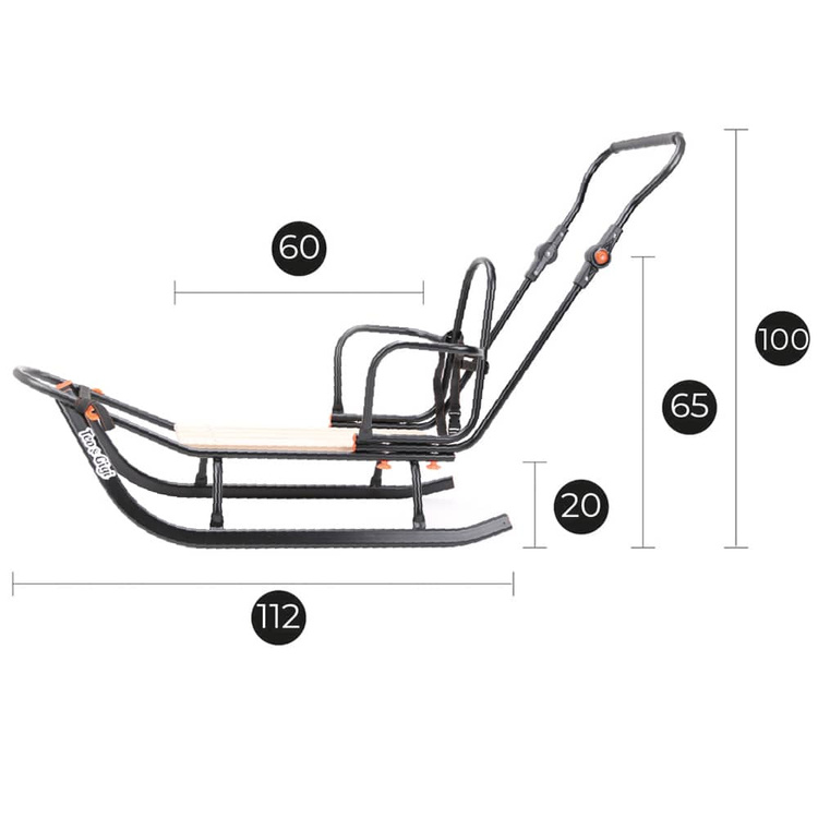 Sanki z pchaczem i oparciem teo&gigi ALL SEASONS z kółkami, podnóżkami i mufką #535