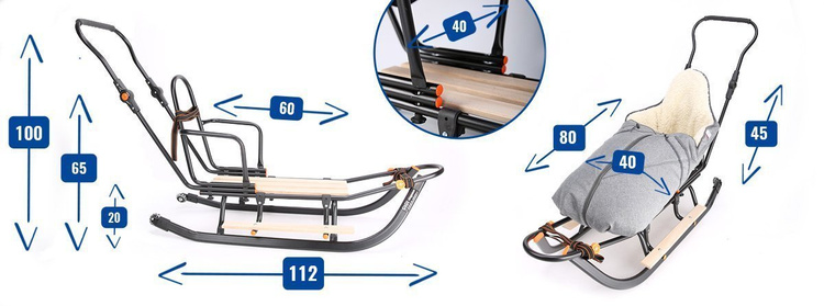 Sanki dziecięce Teo&Gigi All-Seasons z oświetleniem led #520S