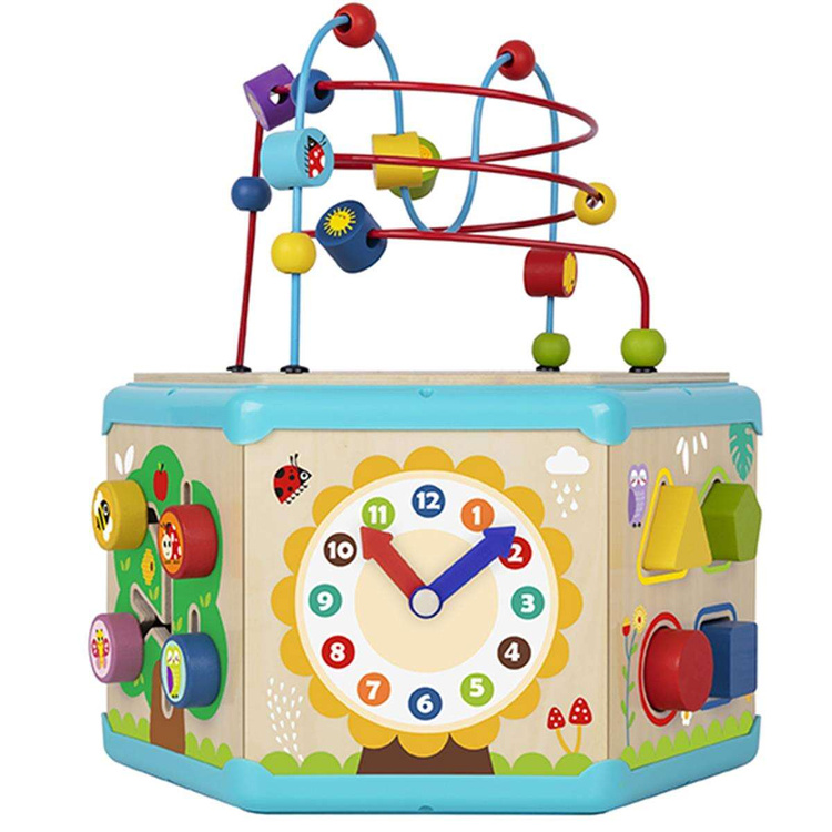 TOOKY TOY Interaktywny Drewniany Sześciokąt Montessori Otwierane Pudełko