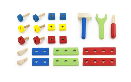 Viga Drewniana Skrzynka z Narzędziami Klocki Konstrukcyjne Warsztat