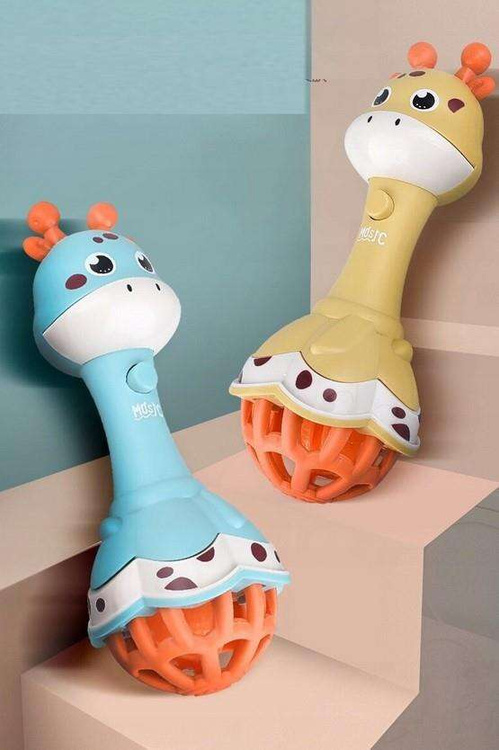 WOOPIE BABY Grzechotka Żyrafka Sensoryczna Gryzak z Muzyką Montessori 1 szt.