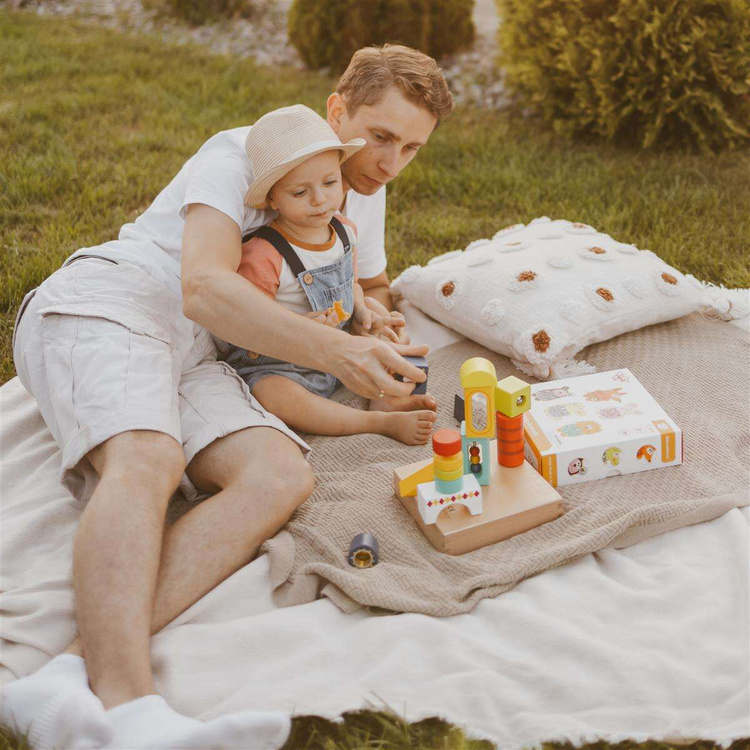 TOOKY TOY Drewniane Edukacyjne Klocki Multifunkcyjne