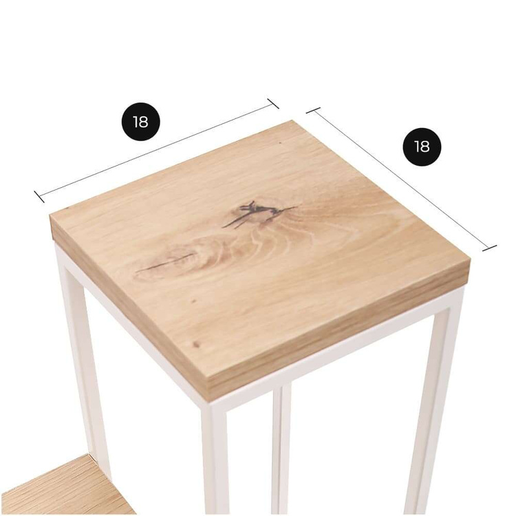 Kwietnik Loft metalowy Kaszmir Dąb Artisan CUBE Slim 4/70