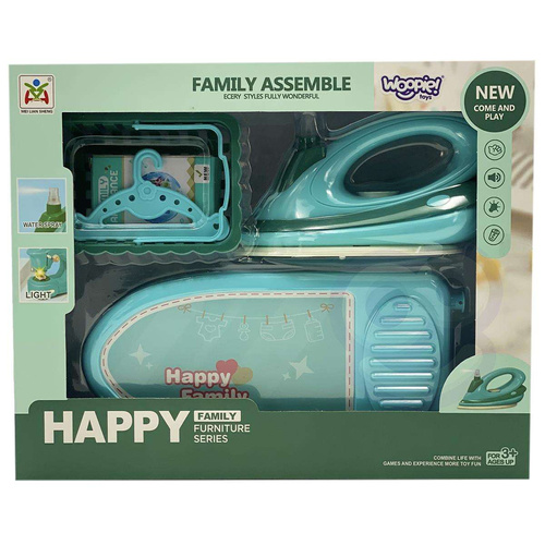 WOOPIE Zestaw do Prasowania 2w1 Deska Żelazko + Kosz na Pranie 6 el.