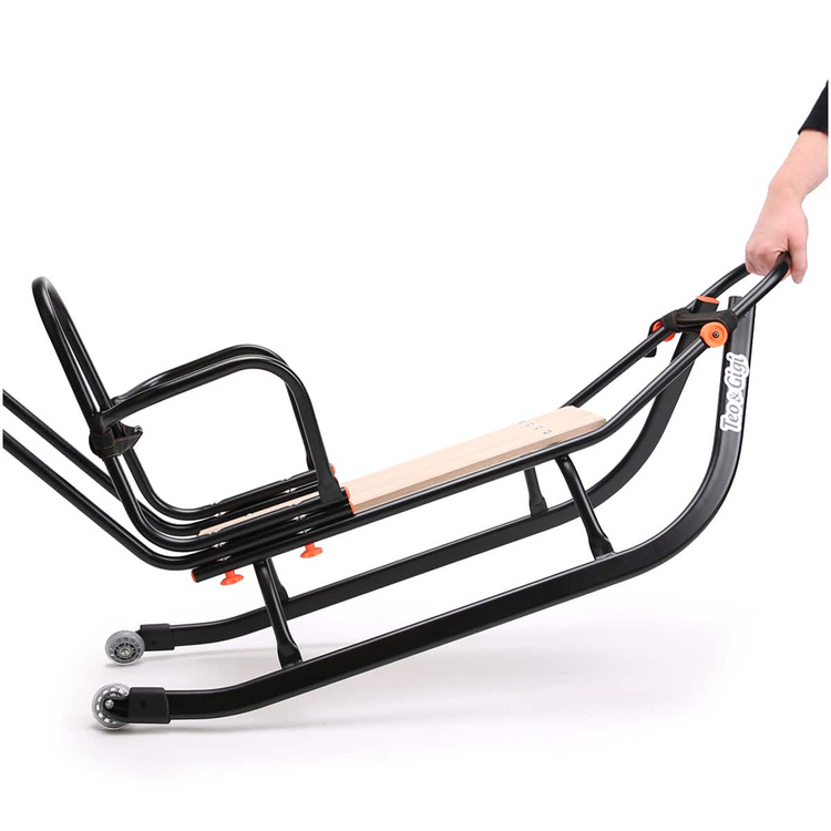 Sanki dziecięce teo&gigi ALL SEASONS z kółkami, podnóżkami i mufką #505