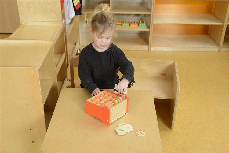 Drewniana Kasa Sklepowa Dla Dzieci + Pieniądze i Karta Kredytowa Masterkidz