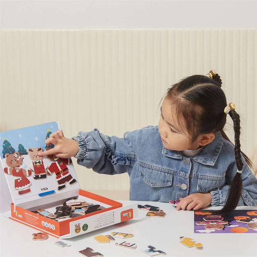 VIGA Drewaniana  Magnetyczna Układanka Rodzina Niedźwiadków