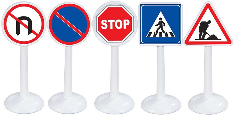 WOOPIE Zestaw Edukacyjny Mini Znaków Drogowych 16 el. + Samochodzik