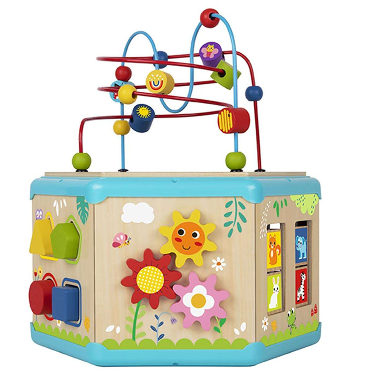 TOOKY TOY Interaktywny Drewniany Sześciokąt Montessori Otwierane Pudełko