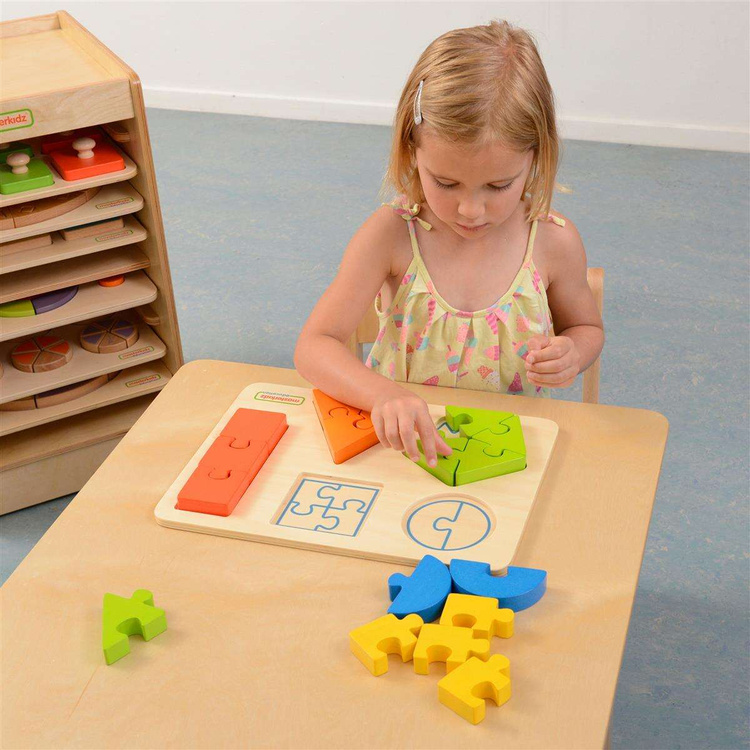 Drewniane Puzzle Dla Dzieci Nauka Kształtów Figury Geometryczne Masterkidz