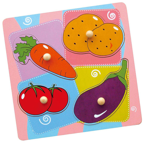 Drewniane Puzzle Warzywa Układanka Niespodzianka Viga Toys