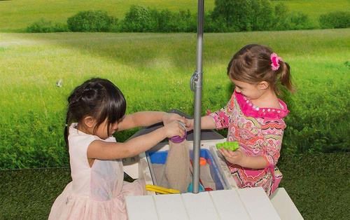 Drewniany Stół piknikowy z parasolem Delta Axi