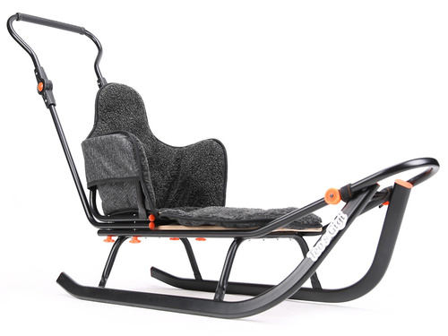 Sanki dziecięce teo&gigi ALL-SEASONS materacyk czarny len z czarną wełną #403