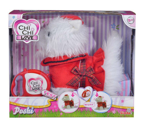 Simba Chi Chi Love Interaktywny Piesek Poshi na Smyczy 4 Funkcje