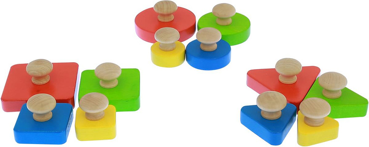 Drewniany Sorter Kształtów Wielkości Kolorów Masterkidz