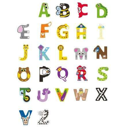 CLASSIC WORLD Drewniany Alfabet ZOO Farma Zestaw Literek 26 szt.