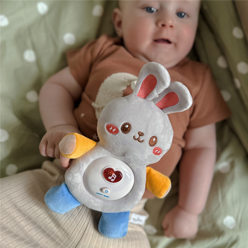 WOOPIE BABY Interaktywny Pluszak Przytulanka dla Niemowląt Światło Dźwięk Króliczek Usypiacz Różowy