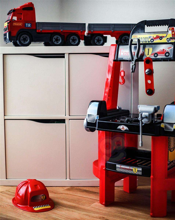 Zestaw Majsterkowicza "Super Mechanik" + Samochód z Burtami i Przyczepą "Volvo" Wader QT Polesie