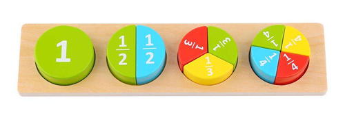 TOOKY TOY Drewniane Puzzle Edukacyjne Okrągłe Nauka Ułamków Matematyki