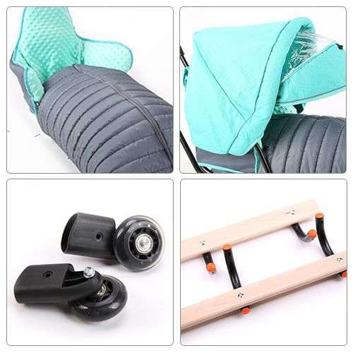 Sanki dziecięce teo&gigi PRESTIGE Minky z kółkami #918